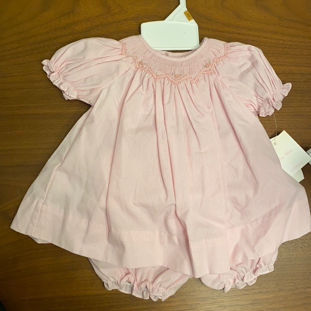 🎀 NWT Baby Girl Newborn Pink Outfit - Dress, Bloomers, and Hat
